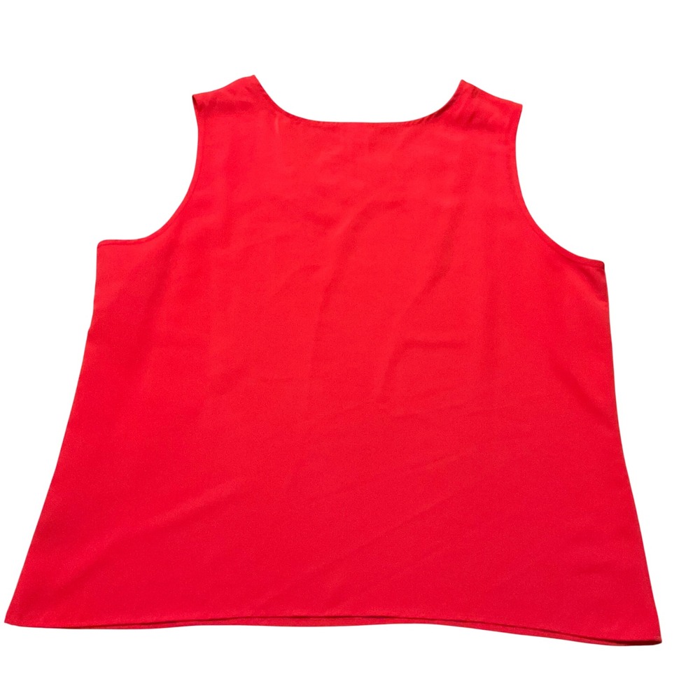 Vintage Tank Top Women XL Red Blue Lace Trim Shell Lot 2 Classic Office - Picture 12 of 13